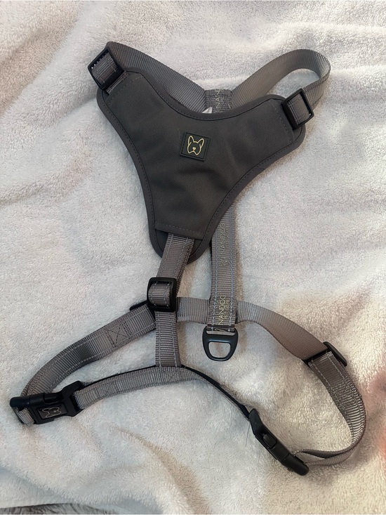 Nanodog Other - Adjustable Gray No-Pull Dog Harness with Subtle Logo Patch